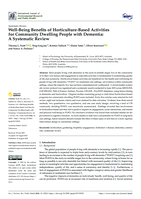 Well-Being Benefits of Horticulture-Based Activities for Community Dwelling People with Dementia: A Systematic Review