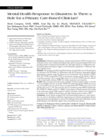 Mental Health Response to Disasters: Is There a Role for a Primary Care-Based Clinician?