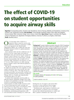 The effect of COVID-19 on student opportunities to acquire airway skills