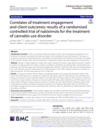 Correlates of treatment engagement and client outcomes: results of a randomised controlled trial of nabiximols for the treatment of cannabis use disorder