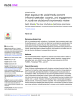 Does exposure to social media content influence attitudes towards, and engagement in, road rule violations? A systematic review