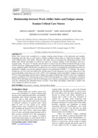 Relationship between work ability index and fatigue among Iranian critical care nurses