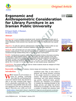 Ergonomic and Anthropometric Consideration for Library Furniture in an Iranian Public University