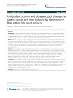 Antioxidant activity and ultrastructural changes in gastric cancer cell lines induced by Northeastern Thai edible folk plant extracts
