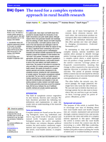 The need for a complex systems approach in rural health research