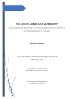Fostering Conscious Leadership: Exploring Leaders' Experience of Vertical Development in the Context of an Executive Leadership Program