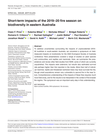 Short-term impacts of the 2019–20 fire season on biodiversity in eastern Australia