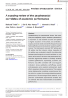 A scoping review of the psychosocial correlates of academic performance