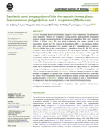 Synthetic seed propagation of the therapeutic-honey plants Leptospermum polygalifolium and L. scoparium (Myrtaceae)
