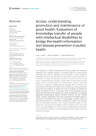 Access, understanding, promotion and maintenance of good health: Evaluation of knowledge transfer of people with intellectual disabilities to bridge the health information and disease prevention in public health