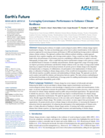 Leveraging Governance Performance to Enhance Climate Resilience