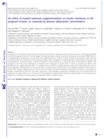 No effect of modest selenium supplementation on insulin resistance in UK pregnant women, as assessed by plasma adiponectin concentration
