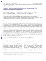 Selenium status in UK pregnant women and its relationship with hypertensive conditions of pregnancy