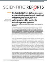 Reduced aldehyde dehydrogenase expression in preeclamptic decidual mesenchymal stem/stromal cells is restored by aldehyde dehydrogenase agonists