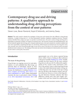Contemporary drug use and driving patterns: A qualitative approach to understanding drug-driving perceptions from the context of user patterns