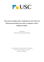 Does prior knowledge matter? Exploring how prior study and informal learning affects the study of compulsory tertiary Indigenous Studies