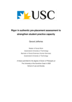 Rigor in authentic pre-placement assessment to strengthen student practice capacity