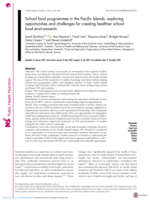 School Food Programs in the Pacific Islands: Exploring opportunities and challenges for creating healthier school food environments