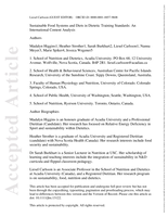 Sustainable Food Systems and Diets in Dietetic Training Standards: An International Content Analysis