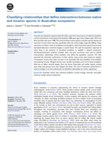 Classifying relationships that define interactions between native and invasive species in Australian ecosystems