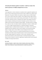 Advancing the inclusion agenda in Australia: A multi-case study of the school experiences of children adopted from overseas