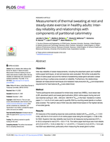 Measurement of thermal sweating at rest and steady-state exercise in healthy adults: Inter-day reliability and relationships with components of partitional calorimetry