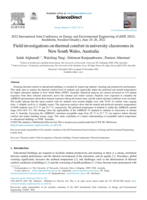 Field investigations on thermal comfort in university classrooms in New South Wales, Australia