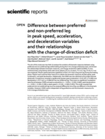 Difference between preferred and non-preferred leg in peak speed, acceleration, and deceleration variables and their relationships with the change-of-direction deficit