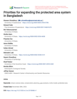 Priorities for expanding the protected area system in Bangladesh
