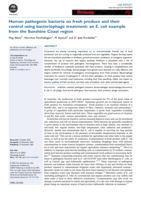 Human pathogenic bacteria on fresh produce and their control using bacteriophage treatment: an E. coli example from the Sunshine Coast region