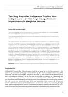 Teaching Australian Indigenous Studies: Non-Indigenous academics negotiating structural impediments in a regional context