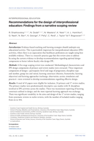Recommendations for the design of interprofessional education: Findings from a narrative scoping review