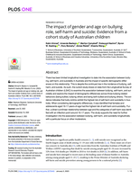 The impact of gender and age on bullying role, self-harm and suicide: Evidence from a cohort study of Australian children