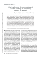 Sharing Stories: Sentimentality and sociable reading as articulating concern for animals