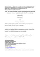 Crisis, What Crisis? Replicability of the Key Measurement Characteristics of the Australian Version of the Birth Satisfaction Scale-Revised