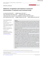 Midwives' recognition and response to maternal deterioration: A national cross-sectional study
