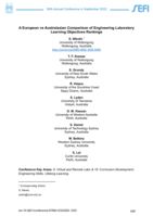 A European vs Australasian Comparison of Engineering Laboratory Learning Objectives Rankings