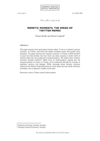 Memetic Moments: The speed of Twitter memes