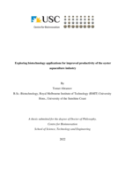 Exploring biotechnology applications for improved productivity of the oyster aquaculture industry