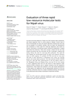 Evaluation of three rapid low-resource molecular tests for Nipah virus