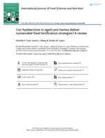 Can foodservices in aged care homes deliver sustainable food fortification strategies? A review