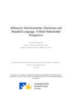 Influencer Advertisements, Disclosure and Branded Language: A Multi-Stakeholder Perspective