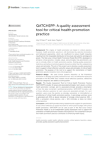 QATCHEPP: A quality assessment tool for critical health promotion practice