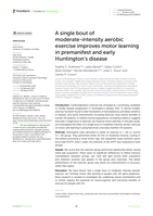 A single bout of moderate-intensity aerobic exercise improves motor learning in premanifest and early Huntington’s disease