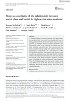 Sleep as a mediator of the relationship between social class and health in higher education students