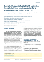 Council of Academic Public Health Institutions Australasia, Public health education for a sustainable future ‘Call to Action’, 2021