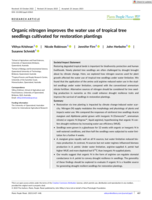 Organic nitrogen improves the water use of tropical tree seedlings cultivated for restoration plantings