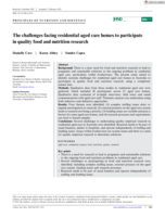 The challenges facing residential aged care homes to participate in quality food and nutrition research