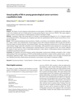 Sexual quality of life in young gynaecological cancer survivors: a qualitative study