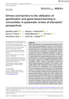 Drivers and barriers to the utilisation of gamification and game-based learning in universities: A systematic review of educators' perspectives